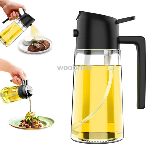 2in1 Kitchen Spray Oil Dispenser Oil Sprayer Polisher or Oil Brush for Air Fryer Salad Grilling Roasting Cooking Kitchen Acceeso