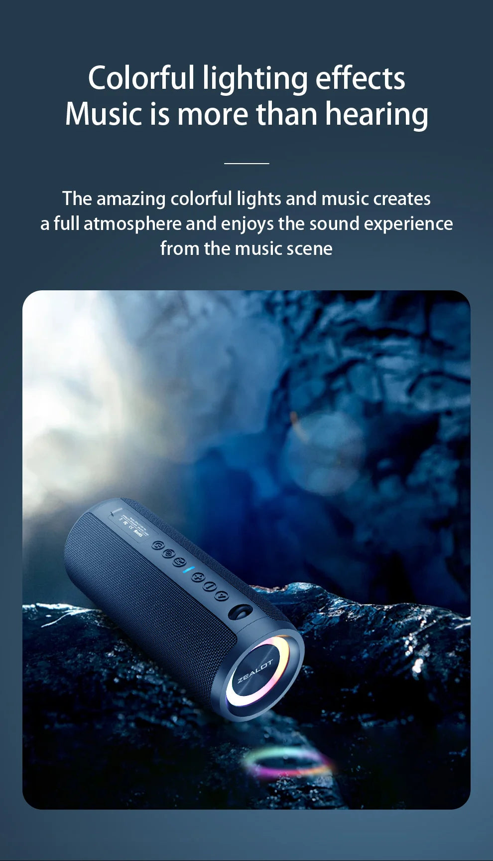 ZEALOT S51 Pro 40W Wireless Speakers, Outdoor Portable Subwoofer Speaker, Waterproof IPX 6,  Dual Pairing,5200mAh Battery.